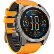 Garmin Fenix 8 - 51 mm Amoled Sapphire Titanium с оранжевым браслетом