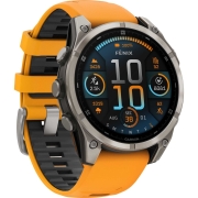 Garmin Fenix 8 - 47 мм Amoled Sapphire Titanium с оранжевым ремешком