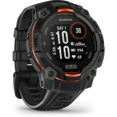 Garmin Instinct 3 – 45 мм, Solar черный с черным ремешком