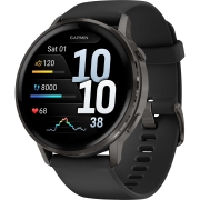 Garmin Venu 4 – 45 mm Slate with Black Silicone Band