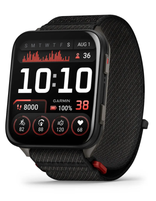 Garmin Venu X1 – Black with Slate Titanium Caseback and Black ComfortFit Nylon Band