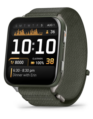 Garmin Venu X1 – Moss with Titanium Caseback and Moss ComfortFit Nylon Band 