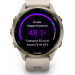 Garmin Forerunner 970 – Soft Gold Titanium with French Gray Case and French Gray/Translucent Indigo Band